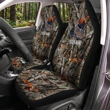 Maxcorners Deer Hunting Forest Wildlife Pattern Car Seat Covers