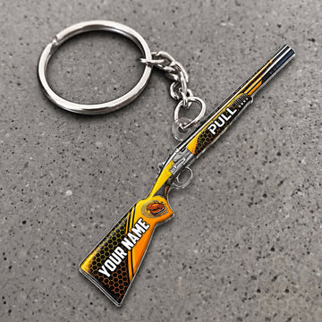 Maxcorners Shotgun Golden Flame Accent Design Custom Name Trap Shooting Custom Gift 2D Flat Acrylic Ornament, Keychain