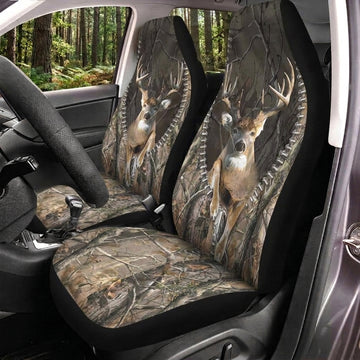 Maxcorners Deer Hunting Buck Forest Camo Car Seat Covers