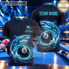 Maxcorners Ocean Vortex Shark 8 Ball Billiards Multiple Options Personalized Name, Team Name 3D Shirt