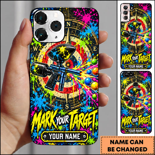 Maxcorners Paintball Mark Your Target Compass Personalized Name 3D Phone Case