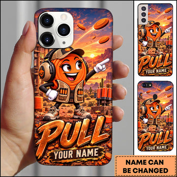 Maxcorners Trap Shooting Cartoon Clay Target Shooter Personalized Name 3D Phone Case