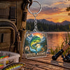 Maxcorners Sunset Lake Fishing Artwork Personalized Name 2D Acrylic Keychain Ornament (8 Fish Species)