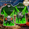 Maxcorners Trap Shooting Shirt Skull Flaming Crossed Rifles Multiple Options Personalized Name, Team Name 3D Shirt