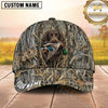 Maxcorners Classic Allover Marsh Grass Camo Duck Hunting With Dogs Multi Options Personalized Name 3D Cap