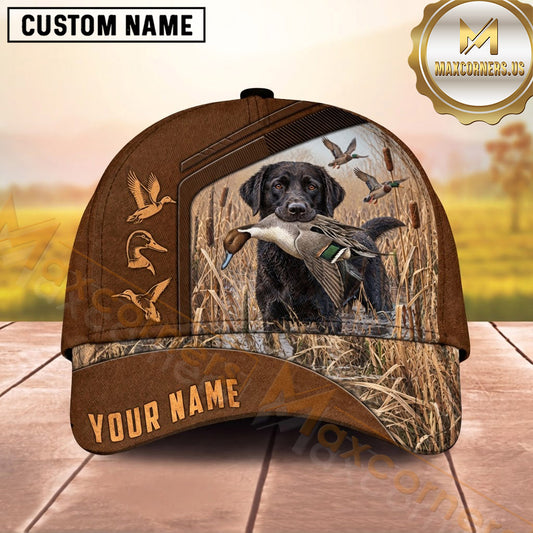 Maxcorners Dog Hunting And Duck Hunting Wildlife Tracks Camouflage Multiple Options Personalized Name 3D Cap
