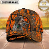 Maxcorners Blaze Orange Forest Camo Duck Hunting With Dogs Multi Options Personalized Name 3D Cap
