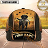 Maxcorners Golden Sunset Black Honeycomb Mesh Duck Hunting With Dogs Multi Options Personalized Name 3D Cap