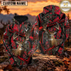 Maxcorners Deer Hunting Sharp Geometric Woodland Camo Personalized Name 3D Hoodie
