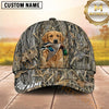 Maxcorners Classic Allover Marsh Grass Camo Duck Hunting With Dogs Multi Options Personalized Name 3D Cap
