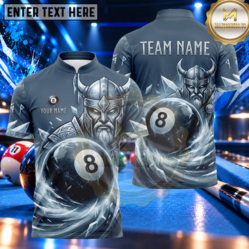 Maxcorners Viking Warrior Thunder Armor Billiards Multiple Options Personalized Name, Team Name 3D Shirt