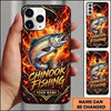 Maxcorners Fishing Flaming Carbon Fiber Artwork Multiple Options Personalized Name Phone Case (13 Fish Species)