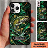 Maxcorners Fishing Dynamic Water Splash Abstract Pattern Multiple Options Personalized Name Phone Case (13 Fish Species)