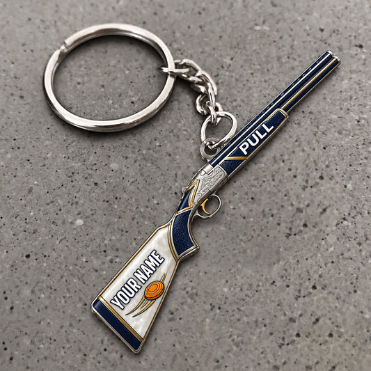 Maxcorners Shotgun Vintage Sporting Clays Design Custom Name Trap Shooting Custom Gift 2D Flat Acrylic Ornament, Keychain