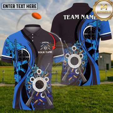 Maxcorners Shooting Sports Crossed Rifles Target Splash Multiple Options Personalized Name, Team Name 3D Shirt