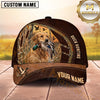 Maxcorners Dog Hunting And Duck Hunting Marsh Grass Wildlife Artwork Multiple Options Personalized Name 3D Cap