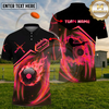 Maxcorners Target Shooting Neon Flame Shooter Silhouette Multiple Options Personalized Name, Team Name 3D Shirt