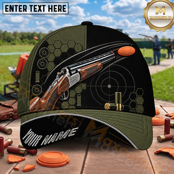 Maxcorners Trap Shooting Tactical Shotgun Target Silhouette Multiple Options Personalized Name 3D Cap