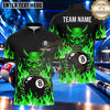 Maxcorners Demonic Oni Mask Flame Pool Multiple Options Personalized Name, Team Name 3D Shirt