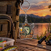 Maxcorners Rustic Beer Mug Fishing Badge Personalized Name 2D Acrylic Keychain Ornament (13 Fish Species)