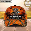 Maxcorners Blaze Orange Woodland Camo Duck Hunting With Dogs Multi Options Personalized Name 3D Cap