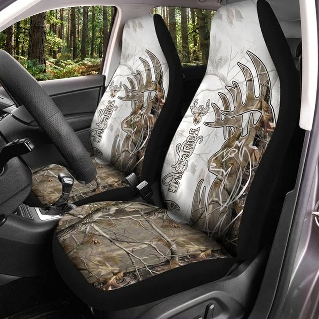 Maxcorners White Deer Skull Hunting Woodland Car Seat Covers