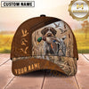 Maxcorners Dog Hunting And Duck Hunting Wildlife Tracks Camouflage Multiple Options Personalized Name 3D Cap