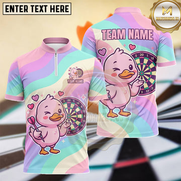 Maxcorners Cute Duckling Heart Rainbow Dartboard Multiple Options Personalized Name, Team Name 3D Shirt