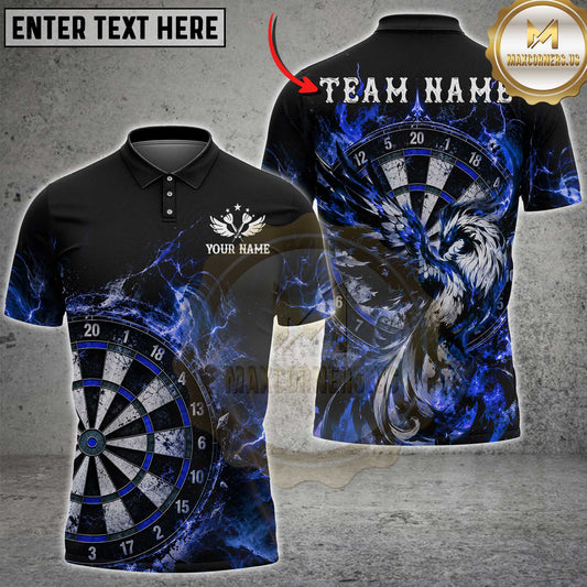 Maxcorners Darts Eagle Dartboard Flame Strike Multiple Options Personalized Name, Team Name 3D Shirt