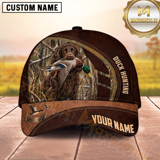 Maxcorners Dog Hunting And Duck Hunting Rustic Wetland Camouflage Multiple Options Personalized Name 3D Cap