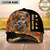 Maxcorners Blaze Orange Forest Camo Duck Hunting Dog Cap, Multiple Breeds Personalized Name 3D Cap