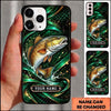 Maxcorners Fishing Dynamic Water Splash Abstract Pattern Multiple Options Personalized Name Phone Case (13 Fish Species)