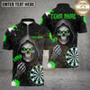 Maxcorners Darts Shirts Grim Reaper Dartboard Skull Splatter Design Multiple Options Personalized Name, Team Name 3D Shirt