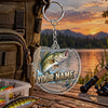 Maxcorners Minimalist Fishing Silhouette Personalized Name 2D Acrylic Keychain Ornament (8 Fish Species)