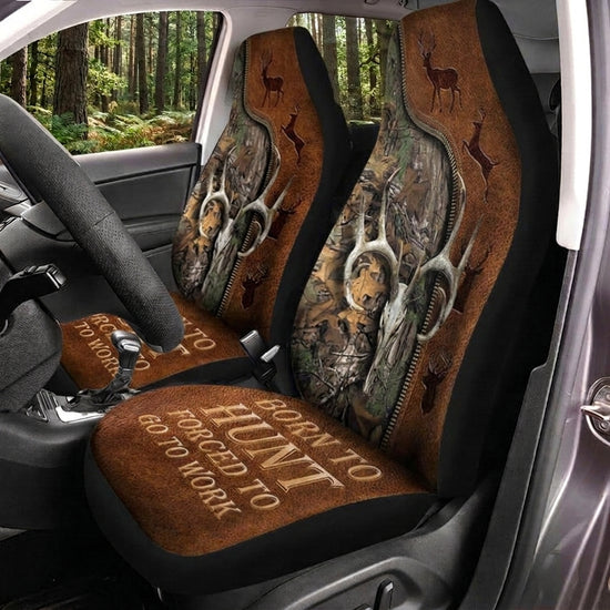 Maxcorners Deer Hunting Hold On Brown Camo Car Seat Covers