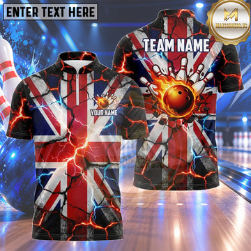 Maxcorners American Flag Bowling Jersey Stars and Stripes Eagle Multiple Options Personalized Name, Team Name 3D Shirt