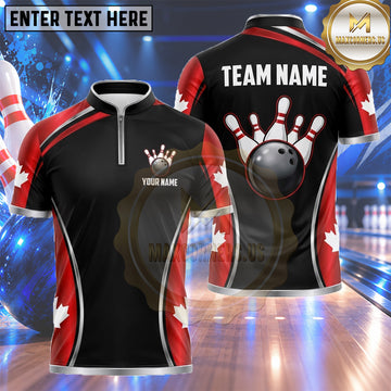 Maxcorners Bowling Shirt Sleek Athletic Panel Stripe Pattern Multiple Options Personalized Name, Team Name 3D Shirt