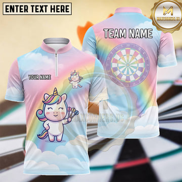 Maxcorners Magical Unicorn Dreamy Rainbow Clouds Multiple Options Personalized Name, Team Name 3D Shirt