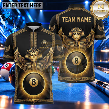Maxcorners Egyptian Pharaoh Sphinx 8 Ball Pool Multiple Options Personalized Name, Team Name 3D Shirt