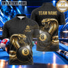 Maxcorners Royal Cobra Serpent Emblem Billiards Multiple Options Personalized Name, Team Name 3D Shirt