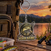 Maxcorners Classic Monochrome Fishing Hook Artwork Personalized Name 2D Acrylic Keychain Ornament (8 Fish Species)