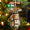 Maxcorners Personalized Golf Bag Acrylic Ornament, Custom Name Golf Ornament, Golf Keychain, Christmas Golf Gift