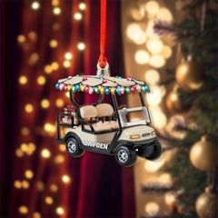 Maxcorners Personalized Golf Cart Christmas Ornament, Acrylic Ornament, Christmas Tree Ornaments, Gift For Golfer