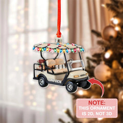 Maxcorners Personalized Golf Cart Christmas Ornament, Acrylic Ornament, Christmas Tree Ornaments, Gift For Golfer