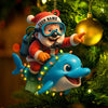 Maxcorners Diving Santa Home Decor, Christmas Ornament, Personalized Ornament 2D Flat LM2111