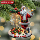 Maxcorners Personalized Santa Claus Disc Golf Ornament, Acrylic Ornament, Christmas Golf Gift, Golf Gift Idea