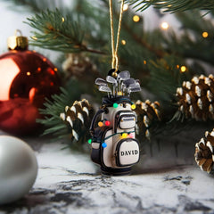 Maxcorners Custom Name Golf Bag Christmas Ornament, Gift For Golfer, Acrylic Ornament, Christmas Tree Decor