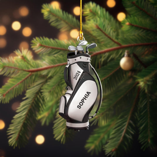 Maxcorners Golf Bag Christmas Ornament, Golfer Ornament, Acrylic Ornament, Golfing Ornament, Golf Lover Gift