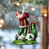 Maxcorners Santa Claus Golf Christmas Tree Ornament, Acrylic Ornament, Christmas Tree Ornaments, Gift For Golfer