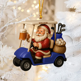 Maxcorners Santa Claus In Golf Cart Ornament, Gifts For Beer Lovers, Personalized Christmas Ornaments